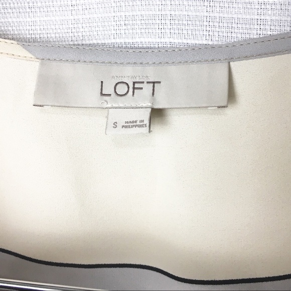 LOFT• color block stripe oversized chiffon top small - Picture 2 of 5